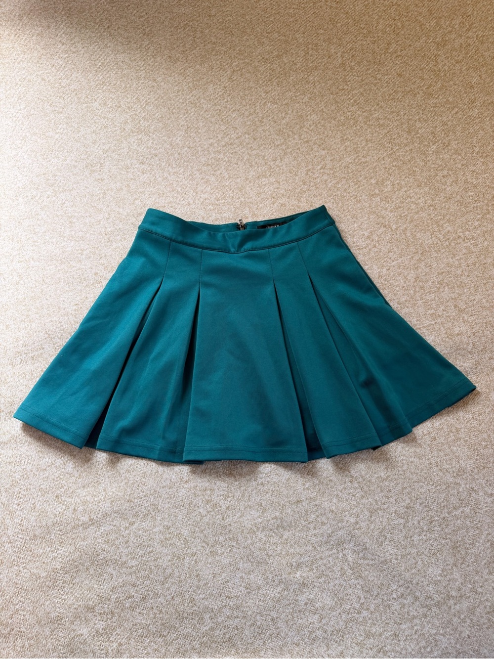 Forever 21 Teal Pleated Skater Skirt w/ Pockets